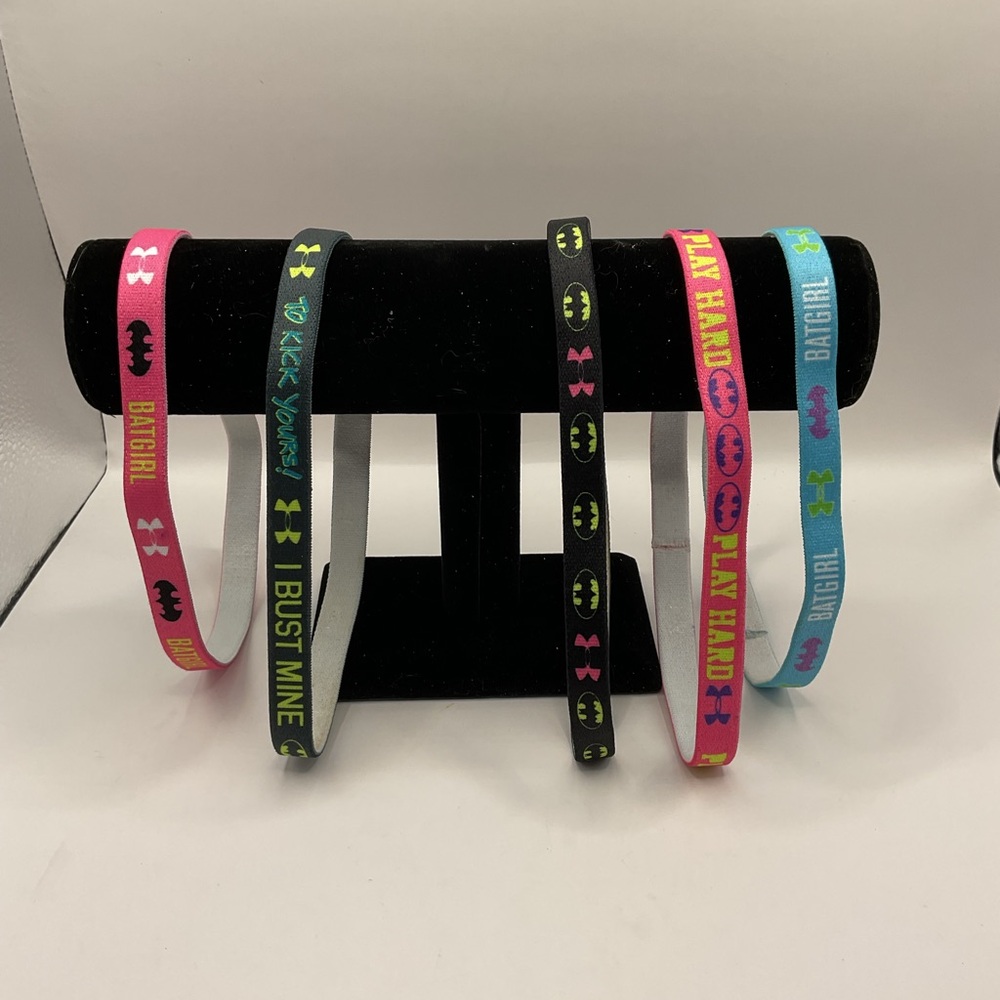 Under Armour Kids Batman Headbands Set - Pink, Black, Blue